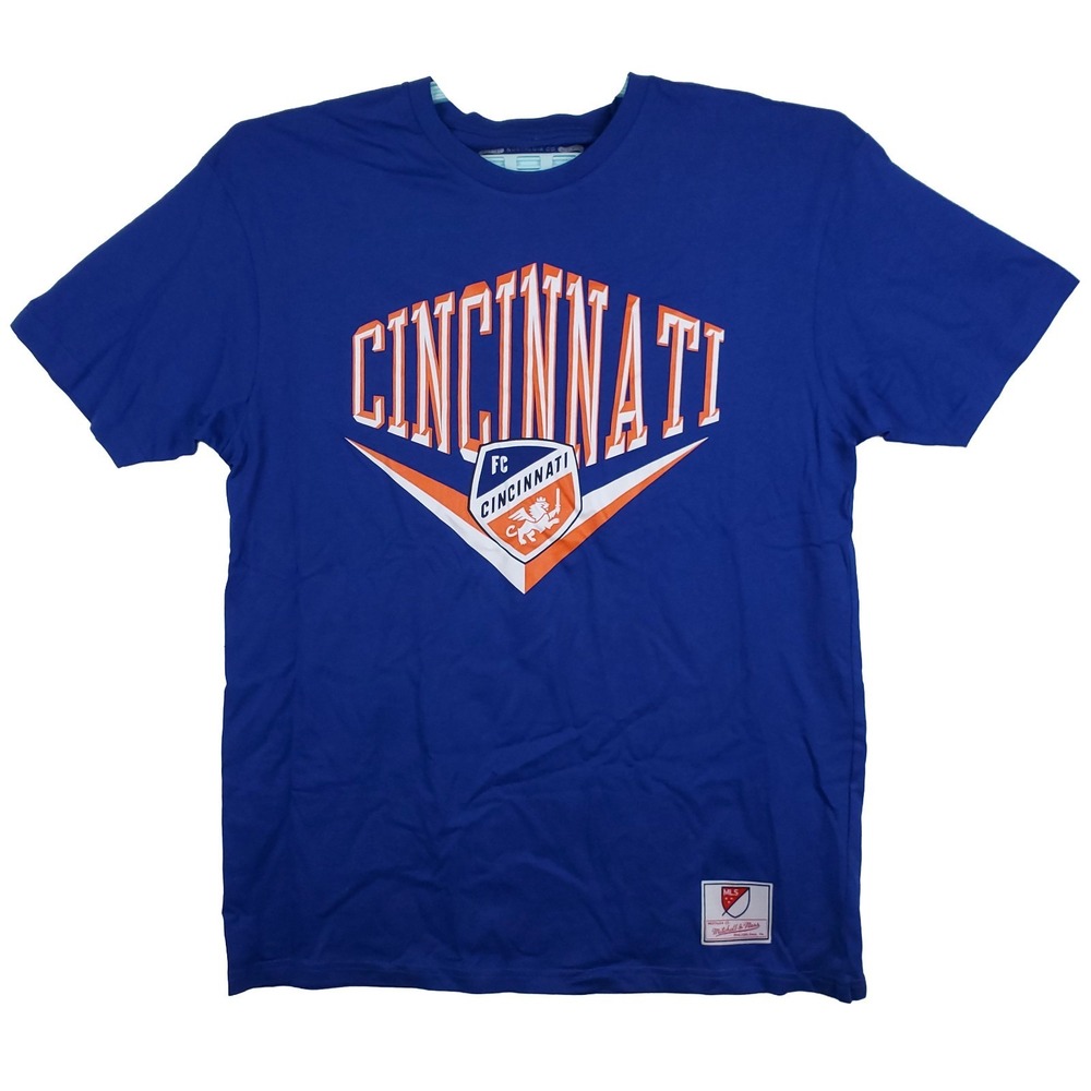 Cincinnati FC Mitchell & Ness‎ MLS Large Shirt Print Logo Blue Football Club NWT